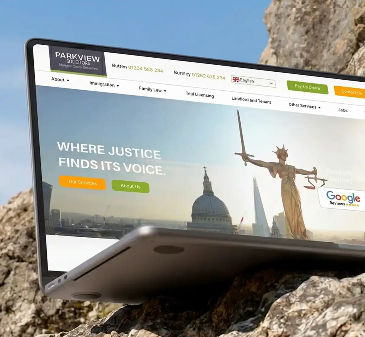 Parkview Solicitors bolton bury branding visual identity website design seo