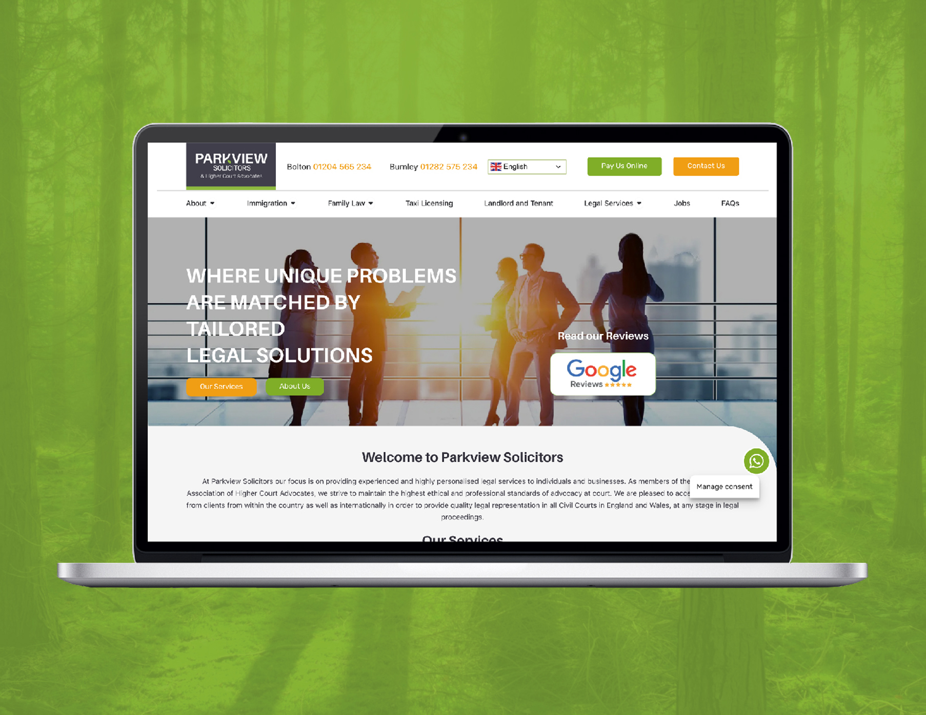 Parkview Solicitors website design seo by red chilli design