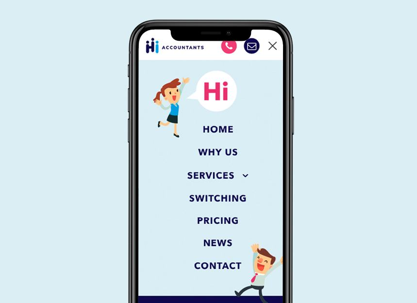 hi tax accountants branding and website by red chilli design