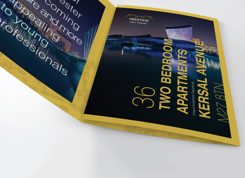 prestige new homes property investment manchester brochure branding by red chilli design
